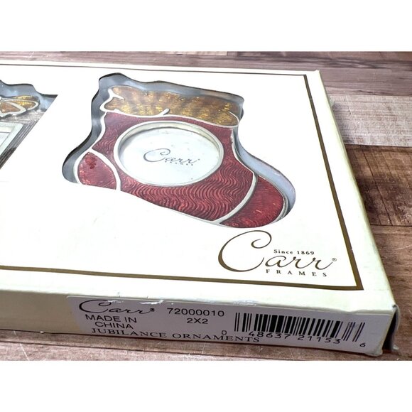 Ornament Set Christmas Tree Stocking & Gift Box Silver-Plated, Photo Holders - Picture 5 of 6